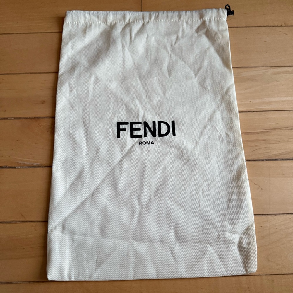 Fendi Roma Cream Drawstring Dust Bag Made in Italy 100% Cotton